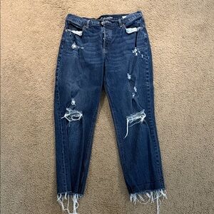 Women’s old navy slouchy straight jeans size 12 tall dark denim